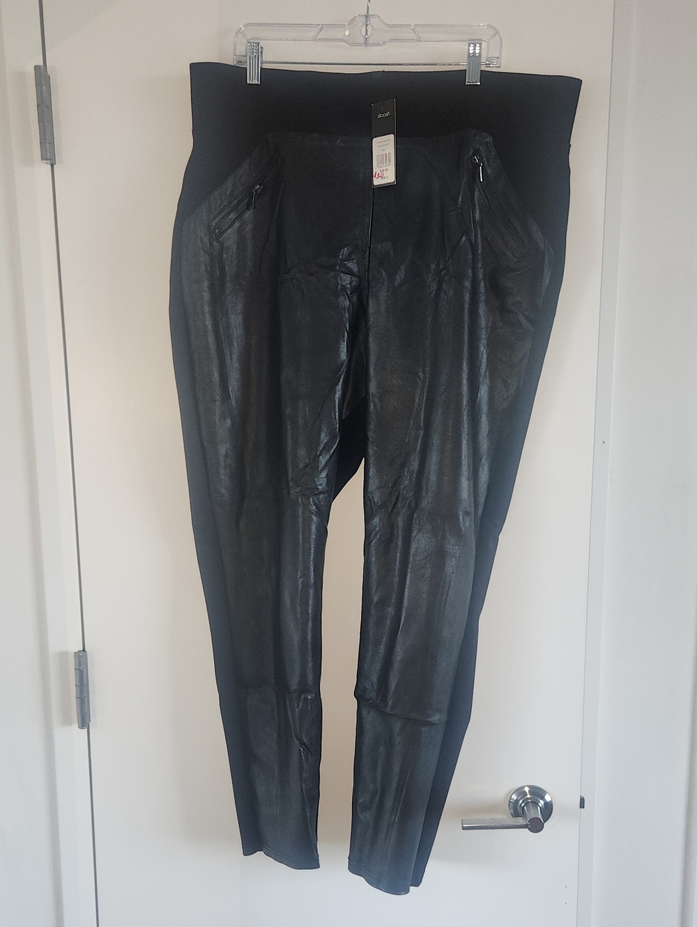 Stoosh Black Faux-Leather Skinny Jeans